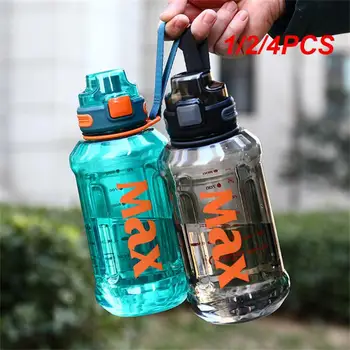  1 / 2 / 4PCS литър голям капацитет спортна бутилка за вода с въже трайни преносими фитнес открито пиене пластмасови бутилки