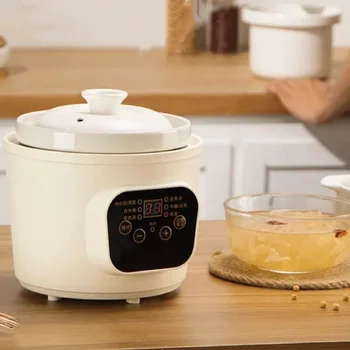 1.5L Автоматична електрическа тенджера за яхния Бебешка каша Допълнителна храна Pot Супа Pot Керамична тенджера Резервация Начало Готварска печка за ориз