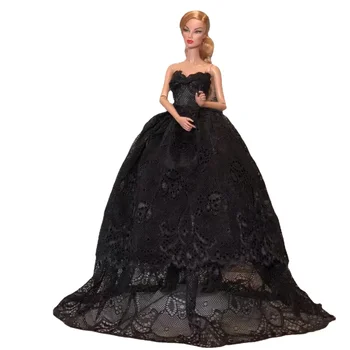 1/6 BJD дрехи черна флорална сватбена рокля за кукла Барби кукла облекло за Барби принцеса рокля 11.5