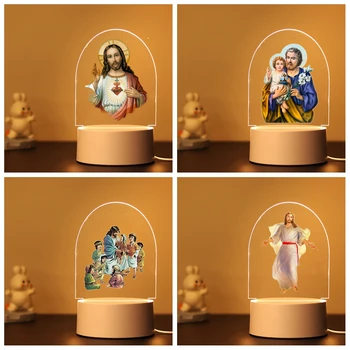 1 бр горещо Исус цвят 3d илюзия акрилна лампа за детска спалня декор момчетата момичета рожден ден подарък