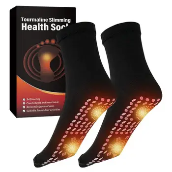 1 чифт зимни самонагряващи се чорапи Унисекс дишащ антифриз масаж на краката Уютни самонагряващи се термични чорапи сТурмалин