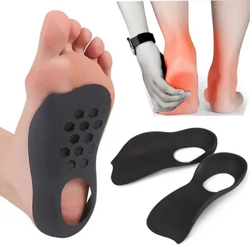 1 чифт невидими плоски крака арка подкрепа плантарен фасциит стелки вложки обувки O / X крак ортопедични стелки корекция на краката
