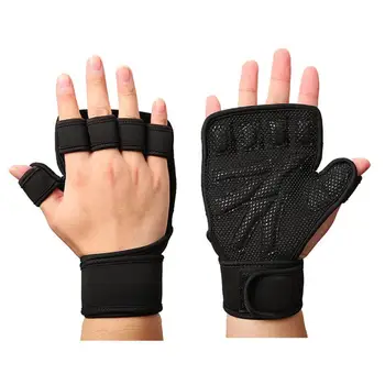 1 чифт ръкавици за вдигане на тежести Обвиване на китката Половин пръст Пълна защита на дланта Фитнес тренировка Тренировка Колоездене Протектор за защита на ръцете