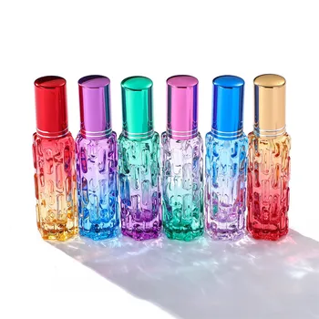 10ml градиент цветно стъкло парфюм бутилка празен спрей бутилка за многократна употреба пулверизатор проба флакони подбутилиране козметични контейнери