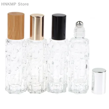 10ml преносим дебел стъклен валяк етерично масло парфюм бутилки пътуване многократна ролка флакон пътуване ролка на бутилки флакони