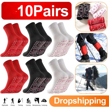 10Pairs турмалин отслабване здраве чорап самостоятелно отопление чорапиМагнитни самонагряващи се чорапиМасаж на краката термотерапевтичен чорап Ново
