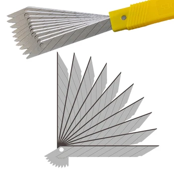 10pcs прибиращ се полезен нож от неръждаема 30 градуса острие хартия кутия Кътър самозаключваща функция безопасност рязане изкуство инструмент Supplie