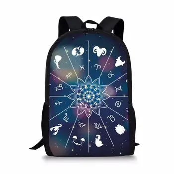12 Съзвездие раница печат училищни чанти за момчета момичета книжна чанта тийнейджъри деца училище чанта мода случайни пътни чанти
