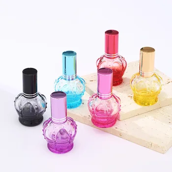 12ml цветна корона стъклена парфюмна бутилка дебела мини ароматна козметична опаковка спрей бутилка за многократна употреба стъклени дозиращи флакони