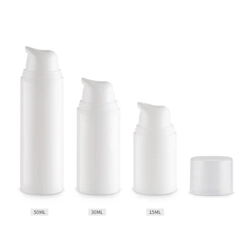 15ml 30ml 50ml бяла безвъздушна бутилка козметичен лосион крем помпа малки пътуване грижа за кожата крем контейнер преса дозатор бутилки