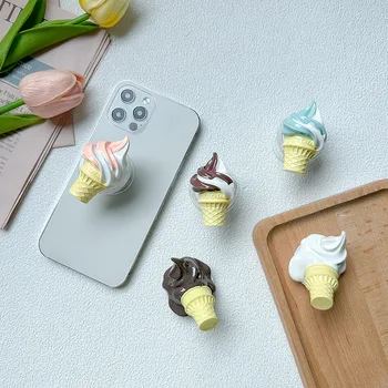 1Pcs,Забавен сладолед прибиращ се държач за мобилен телефон Grip Tok Сгъваема стойка за пръсти Паста Тип аксесоари за телефони Replicate