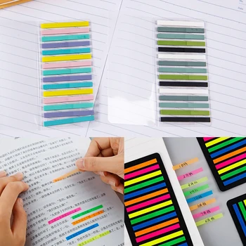 1Pcs Мини Memo Pad Bookmarks Флуоресцентни самозалепващи се бележки Индекс Публикувано го Плановик Канцеларски материали Училищни пособия Хартиени стикери
