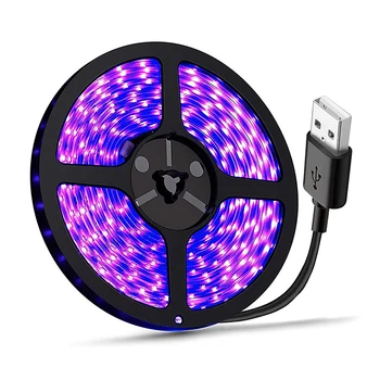  2.5M USB UV черна лента светлина 395nm 150LEDs LED черна светлина за флуоресцентен танц парти сцена декор