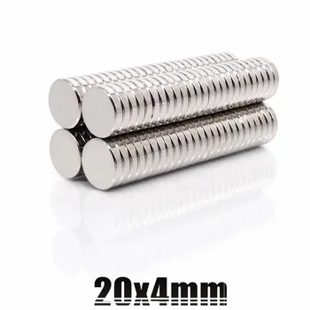 2 ~ 100PCS 20x4 mm постоянни кръгли магнити 20mm X 4mm неодимов магнит N35 20x4mm силни магнити 20 * 4 мощни магнитни магнити