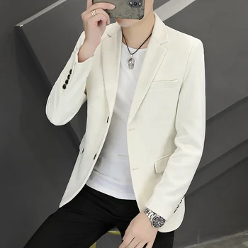 2023 Нов висококачествен банкет с пролет и есен Красив случаен корейски версия мода тенденция тънък мъжки малък костюм яке