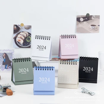 2024 Мини сладък календар на бюрото Kawaii Декорация на работния плот Творчески календар Дневен планировчик Годишен дневен ред Офис подарък