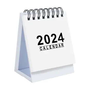 2024 Творчески английски мини календар декорация офис бележник Начало седмичен плановик хартия преносим студент десктоп бюро подарък C9H5