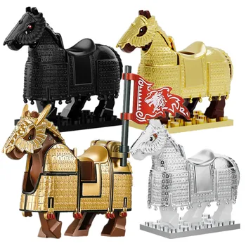 24Pcs стилове Китайски три царства брониран кон DIY части Moc модел строителни блокове тухли играчки деца коледни подаръци