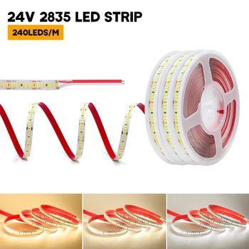 24V LED лента светлина 10m 2400LED светодиоди / макара гъвкава LED лента диодна лента 2835 240leds / m LED светлина топло естествено бяло за стая декор