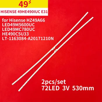 2Pcs / 1Set LED лента за подсветка 72 лампи за Hisense HZ49A66 LED49M5600UC LED49MC780UC HE490C5U33 HE490IUC-E31 LT-1163084-A2017121