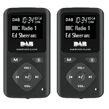 2X DAB / DAB Цифрово радио Bluetooth 4.0 Личен джоб FM мини портативна радио слушалка MP3 Micro-USB за дома