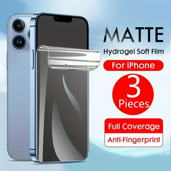 3 броя Анти-пръстов отпечатък за IPhone 14 13 12 11 Pro XS Max 12 Mini X XR SE 20 8 7 Plus Без протектор за екран за пръстови отпечатъци