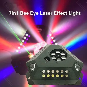 320W 7in1 LED DJ лазерна светлина строб боядисани пчела око модел лъч 조명 KTV дискотека сватбено тържество DMX движеща се глава етап ефект осветление