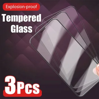3pcs Закалено стъкло за iPhone 14 11 Pro Max 13 12 Мини протектор за екран на iPhone 8 7 15 Plus X XR XS Max