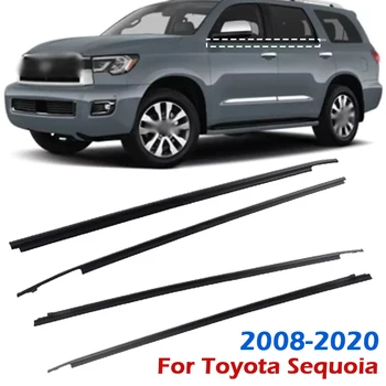 4pcs Car Door Window Glass Sealing Weather Strip за Toyota Sequoia 2008-2020