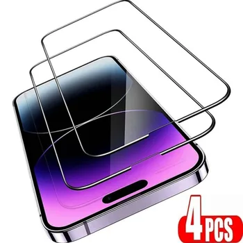 4Pcs пълно покритие закалено стъкло за iPhone 11 Pro Max 12 13 Mini 14 Pro защитно стъкло за IPhone 13 12 Pro екран протектор