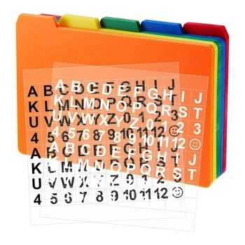 50 PCS индекс карта ръководство комплект азбука стикер индекс карта разделители самозалепващи номер стикери набор (микс цвят, 3 х 5 инча)