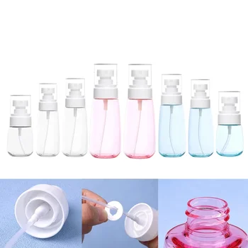 50PCS Празни 30-100ml пластмасови спрей бутилки преносими пътуване размер фина мъгла спрей контейнери за парфюм лак за коса лосион за грижа за кожата