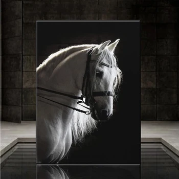 5D DIY диамантена бродерия модерна черно-бяла животинска конна изкуство пълни комплекти ръкоделие диамантена живопис декор за дома