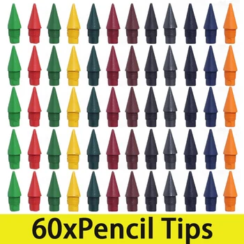 60Pcs молив глави цветни мастило молив пълнител за моливи завинаги молив съвети вечен молив съвети цветни молив писци