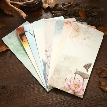 6pcs/set Измиване на пликове за рисуване Подложки за писма Реколта писмо хартия бележници сватбено парти доставки корейски канцеларски офис