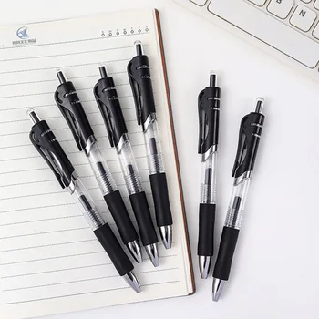 6Pcs прибиращ се гел писалка, черен, червен, синьо мастило химикалка за писане, офис и училищни пособия, канцеларски материали, 0.5mm прибиращ се