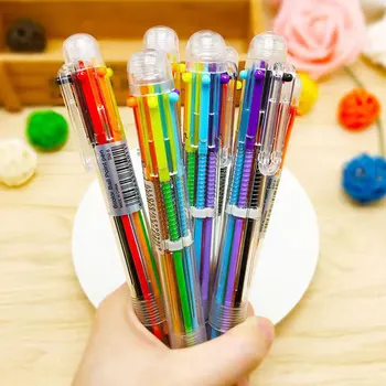 6Pcs топка точка писалка маркер Корея творчески канцеларски писалка 6 цвят в 1 химикалка цвят училищни пособия за дете