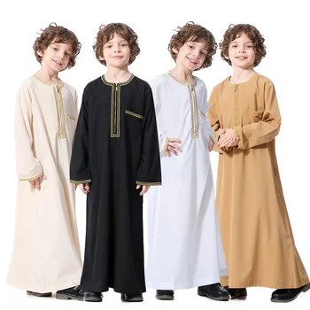 Abaya Dubai Long Robe Boys Jilbab Khimar Turkey Ramadan Muslim Clothes Kaftan Марокански ислям Hijab Abayas Арабско ислямско облекло