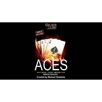 ACES от Mickael Chatelain (Gimmick и онлайн инструкции) Магически трикове илюзии карта магия и трик палуби улица изпълнител