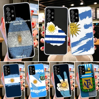 Argentina флаг телефон случай за Samsung Galaxy A52 A53 A12 A13 A22 A23 A32 A33 A02S A03S A72 A73 A42 A30S A50S капак Coque