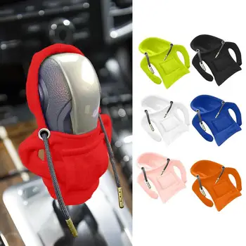 Auto Gear Shift Knob Hoodies Cover Anti Slip Gear Protector Styling Case Mini Hoodie Shape Handle Decor For Vehicles Interior