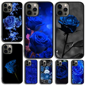 Blue Rose Art Калъф за телефон за iPhone 14 15 13 12 Mini XR XS Макс капак за Apple iPhone 11 Pro Max 6 8 7 Plus SE2020 Coque
