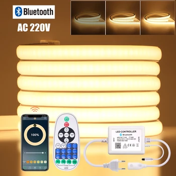 Bluetooth APP контрол потапяща се неонова лента AC 220V водоустойчива телевизионна подсветка Начало декор гъвкава лента лента LED светлина