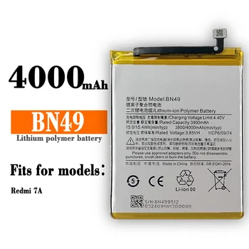 BN49 4000mAh батерия за Xiaomi Redmi 7A Redmi7A висококачествени батерии за подмяна на телефони литиева батерия