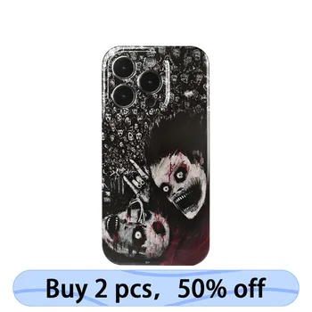 Coque iPhone Art Phone Case Dark Metal Skull Rock & Roll Cover за iPhone 14 13 12 11 Pro Max Plus IMD 2 в 1