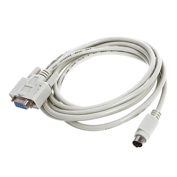 DB9P до 8P Mini Din RS232 Изтегляне на кабел бял 8.2 Ft за PLC DVP-EH