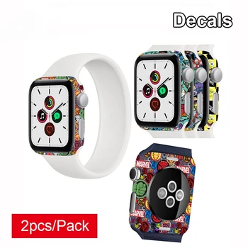 Decal кожата за Apple Watch Series 7 SE 6 5 4 Карикатура дизайн обвивка 3M кожи пълен капак филм обратно екран протектор стикер