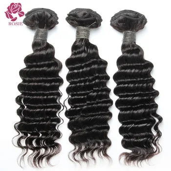 Deep Wave Bundles Human Hair Bundles Deal Бразилски разширения за коса Deep Curly Bundles Natural Black 1/3/4pcs
