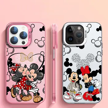 Disney Mickey Minnie Kiss Моден калъф за Apple iPhone 14 Plus 12 Pro XS Max 13 XR 11 15 Pro Max X Мек удароустойчив капак