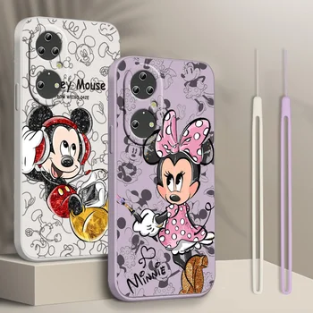 Disney Мини сладък за Huawei Y90 Y61 P50 P40 P30 P20 10 P Smart Z Pro Lite Plus 2021 течно въже телефон случай
